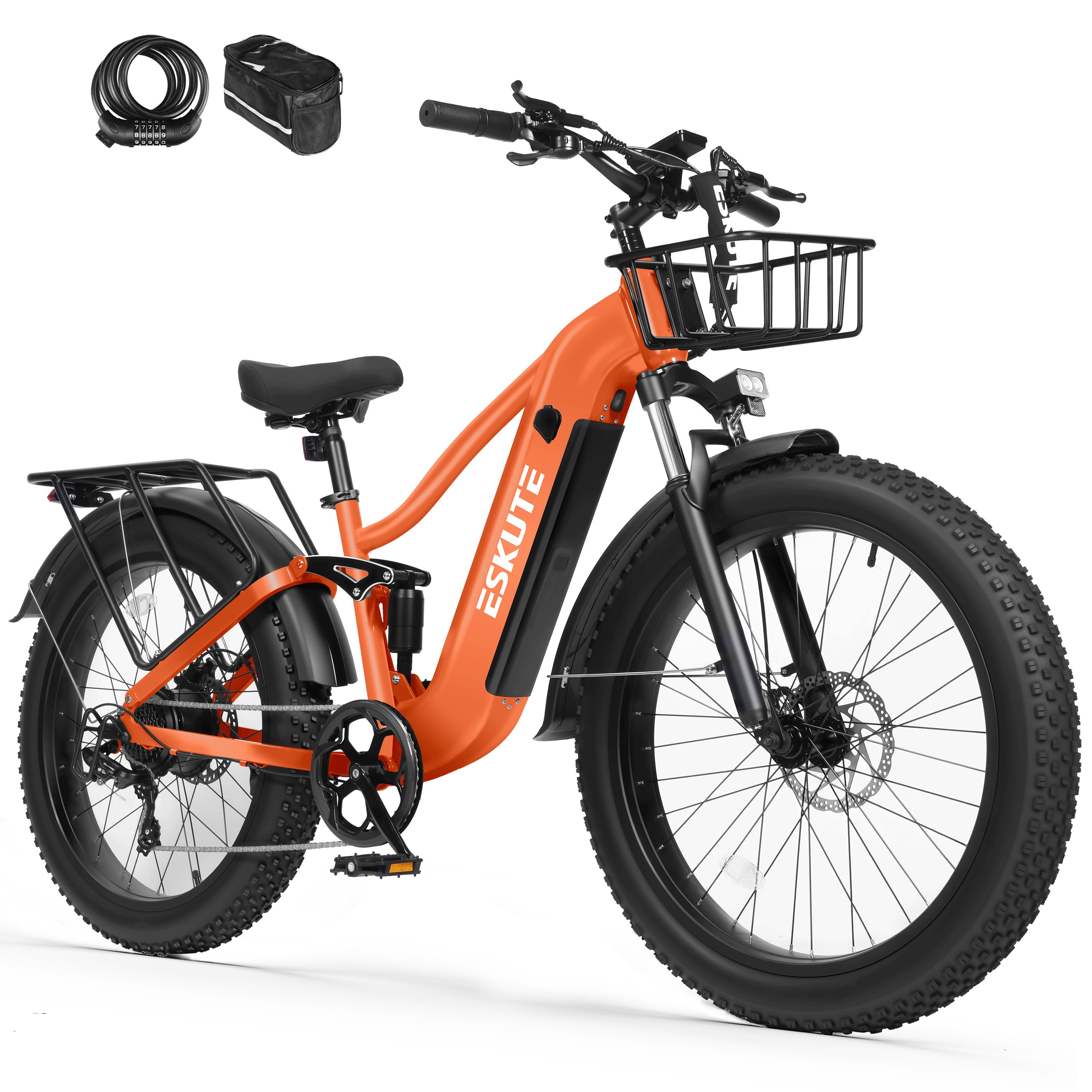 C300 Electric Bike for Adults, 1500W Peak Motor, 32MPH Fast Ebike, 48V 20.8Ah Battery Up to 80 Miles, 26"x4.0" Fat Tire, Full Suspension, 8-Speed Black