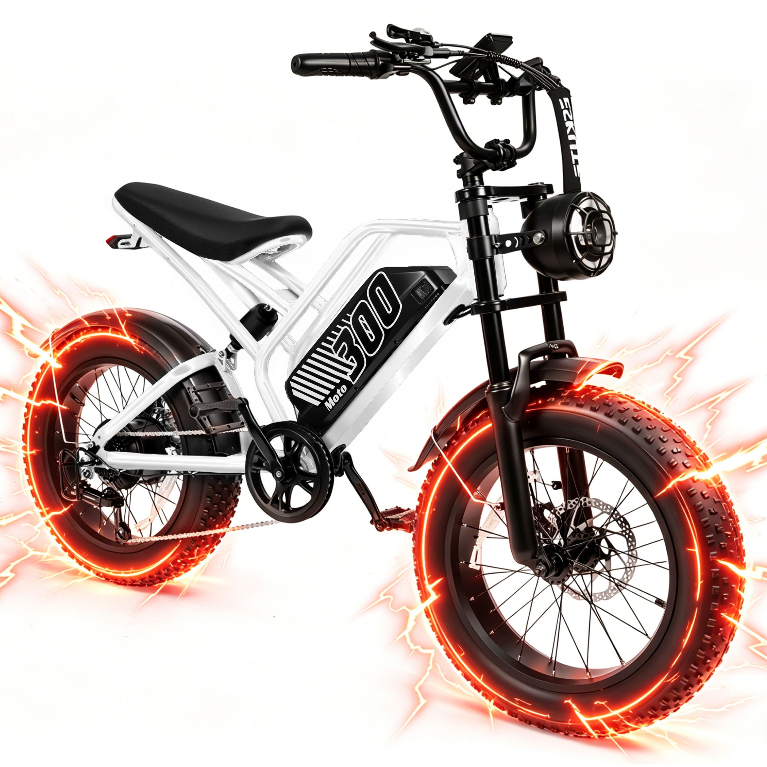 V300 Electric Dirt Bike for Adults & Teens, 1500W Motor, 35 MPH Max Speed, 52V 20.8Ah Removable Battery, 20" x 4.0" Fat Tires, 7-Speed, NFC Unlock Black