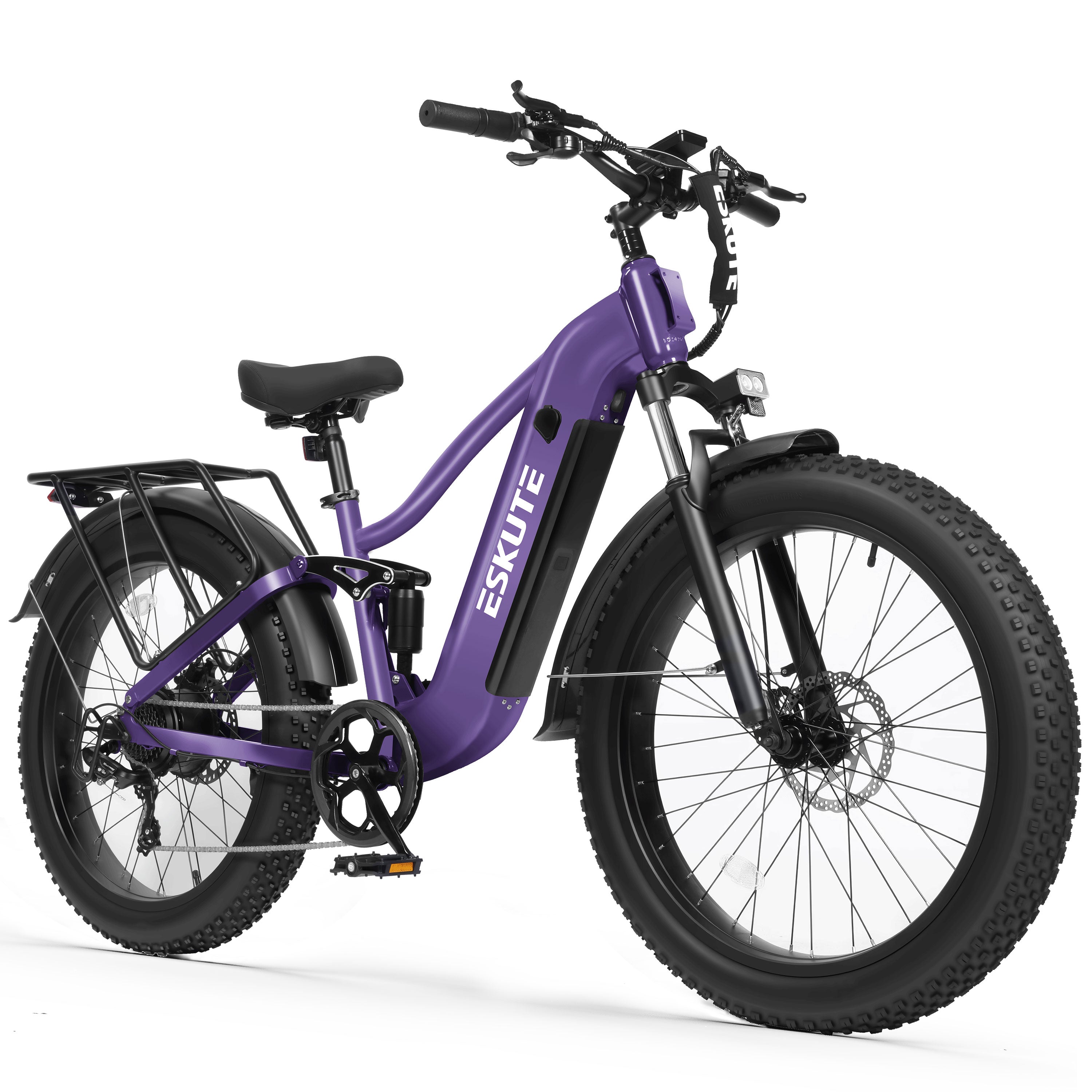 C300 Electric Bike for Adults, 1500W Peak Motor, 32MPH Fast Ebike, 48V 20.8Ah Battery Up to 80 Miles, 26"x4.0" Fat Tire, Full Suspension, 8-Speed Black