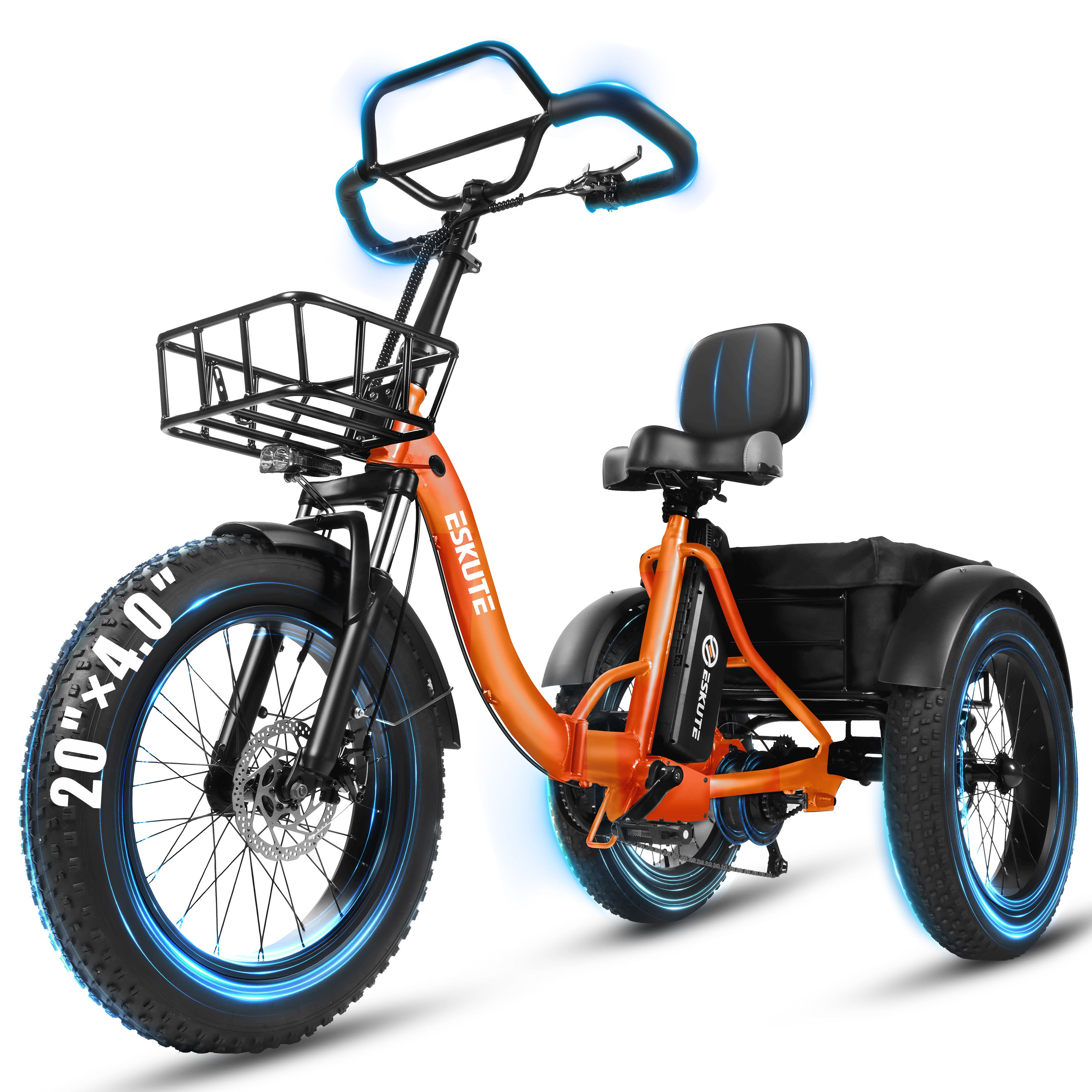 T300 Pro Electric Tricycle for Adults, E Trike, 1200W Peak Motor, 998.4Wh Battery, 20" x 4.0" Fat Tires, Foldable 3 Wheel Electric Bike, Stable Ride for Seniors & Parents Black