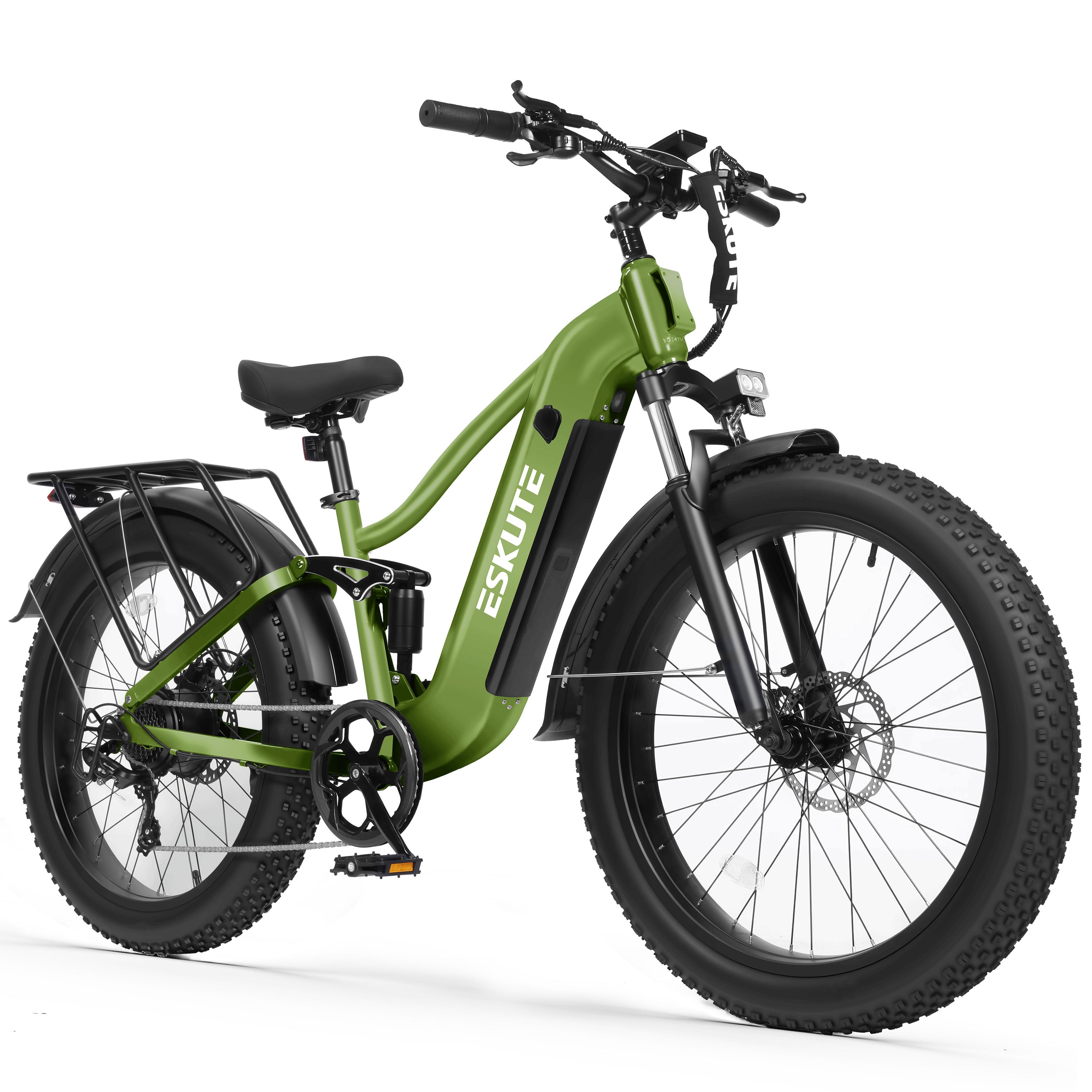 C300 Electric Bike for Adults, 1500W Peak Motor, 32MPH Fast Ebike, 48V 20.8Ah Battery Up to 80 Miles, 26"x4.0" Fat Tire, Full Suspension, 8-Speed Black