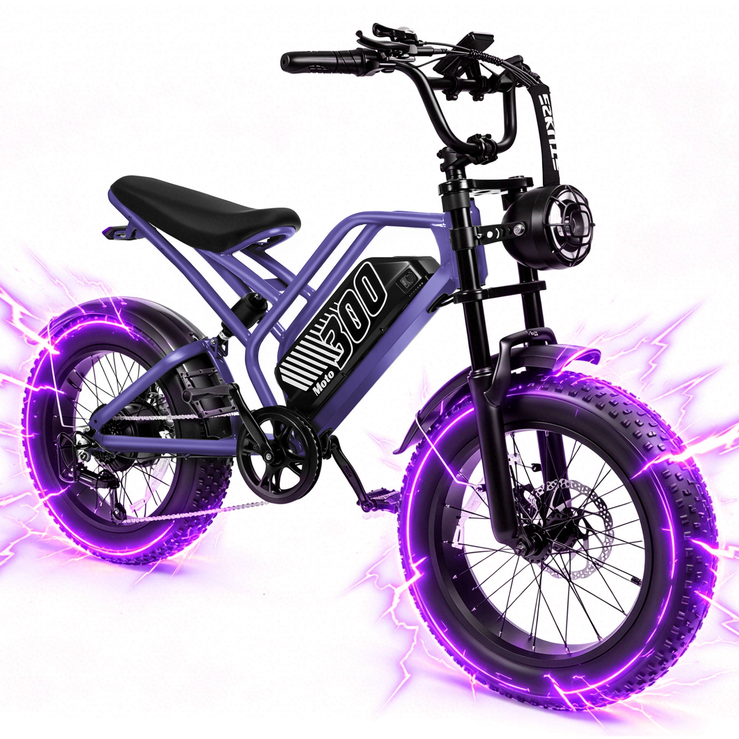 V300 Electric Dirt Bike for Adults & Teens, 1500W Motor, 35 MPH Max Speed, 52V 20.8Ah Removable Battery, 20" x 4.0" Fat Tires, 7-Speed, NFC Unlock Black