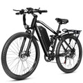 ESKUTE M200F Electric Bike for Adults, 27.5" Mountain E-Bike, 1500W Peak Brushless Motor 20+ MPH, 48V 20.8Ah Up to 80 Miles Range, Full Suspension Step-Over Electric Bicycle Black