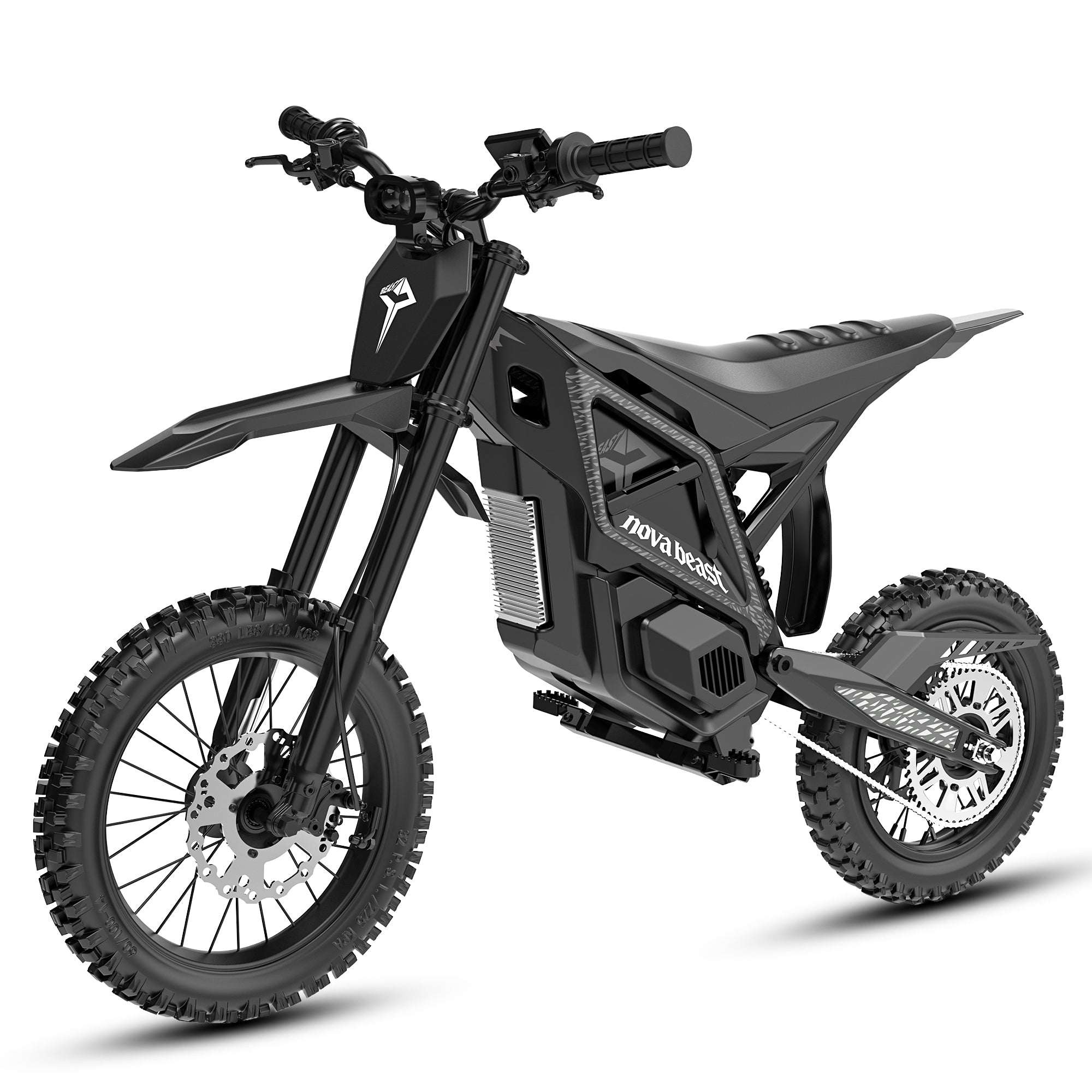 ESKUTE NOVA Beast Electric Dirt Bike for Adults & Teens, 5500W Peak Mid-Drive Motor, 60V 27Ah Battery, Hydraulic Disc Brakes, Nitrogen-Filled Suspension Black