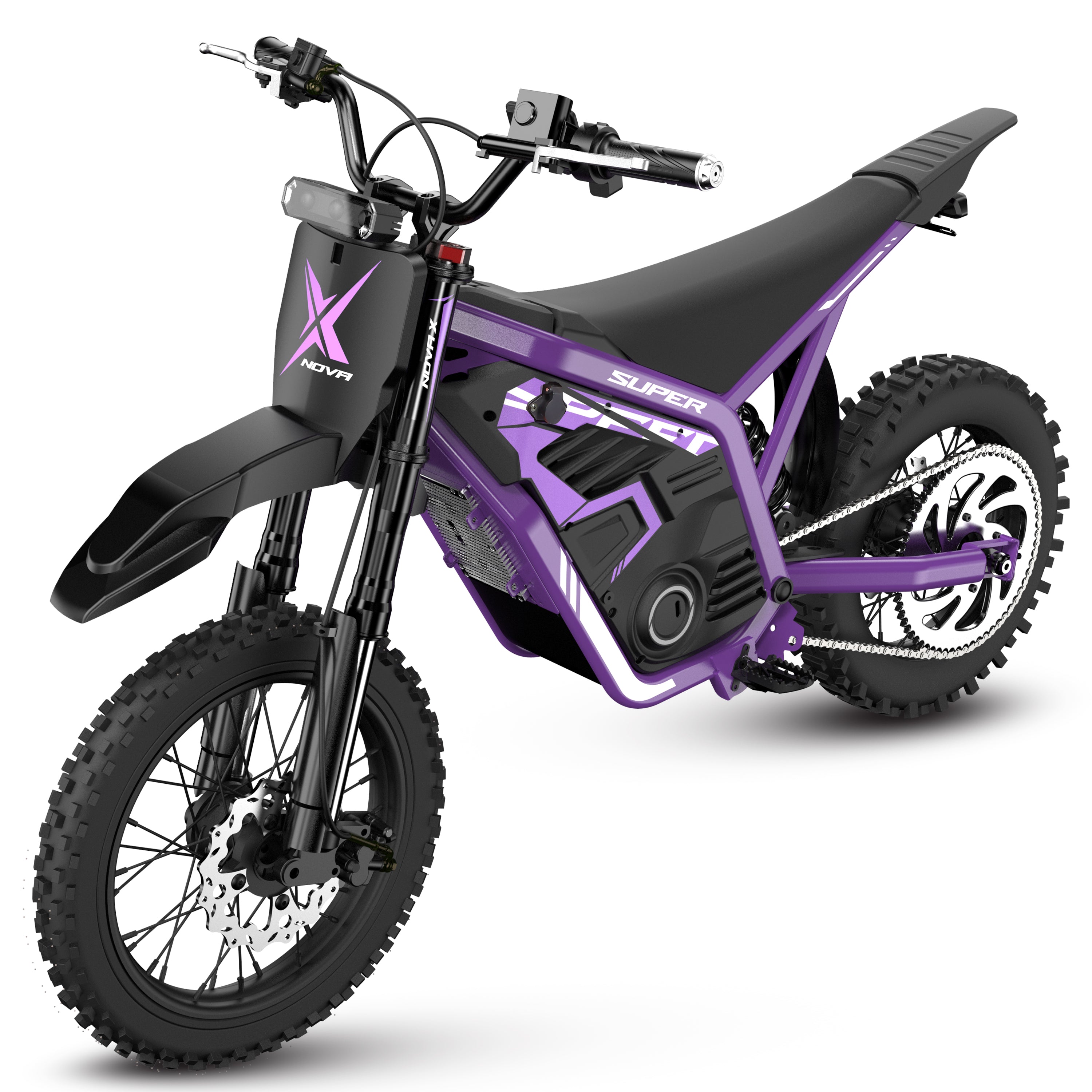 NOVA X 4000W Electric Dirt Bike for Adults/Teens, 46MPH Fast Electric Motorcycle, 48V 22.8Ah Long Range Battery, Full Suspension, Hydraulic Brakes,Black