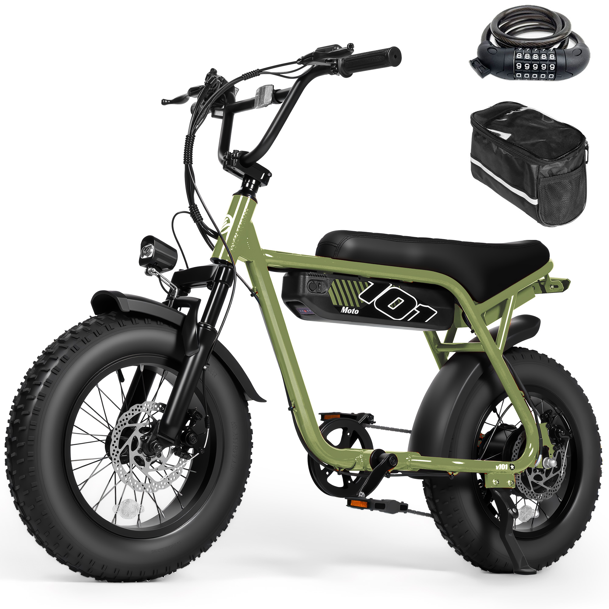 V101 Electric Bike for Adults & Teens – 28 MPH, 750W (Peak 1500W), 48V 13Ah Battery, 16"x4.0" Fat Tires, 7-Speed, Dual Suspension, Rugged All-Terrain E-Bike, Black