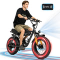 ESKUTE V201D Electric Bike for Adults & Teens, 500W, 19MPH, 48V 15.6Ah Battery, 20"x4.0" Fat Tire Ebike, 7-Speed , Front Suspension, All-Terrain Electric Bicycle Black