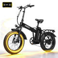 ESKUTE D300D Electric Bike for Adults, Foldable Ebike, 1200W Peak Motor, 28MPH, 48V 20.8Ah Battery, 20"x4.0" Fat Tires, 80-Mile Range, 7-Speed, NFC Unlock Black