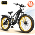 ESKUTE C300R Electric Bike for Adults, 32MPH High-Speed 1500W Motor, 80-Mile Range 48V 20.8Ah Battery, 26"x4.0" Fat Tire Ebike, Full Suspension, 8-Speed Black