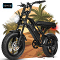 V100-750W Electric Bike for Teens Adults Students, 750W 28 Mph 48V 18 Ah,16"x4.0" Fat Tire E Bicycle, 7-Speed Dual Suspension Mountain EBike Black