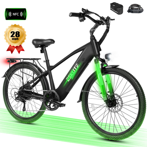 C200 70-Mile Electric Bike for Adults with 840Wh Removable Battery, 1300W Peak Power Ebike, Up to 28MPH Speed, 26" Tires, 7-Speed Adjustable Stem Step-Over E-Bicycle,Black
