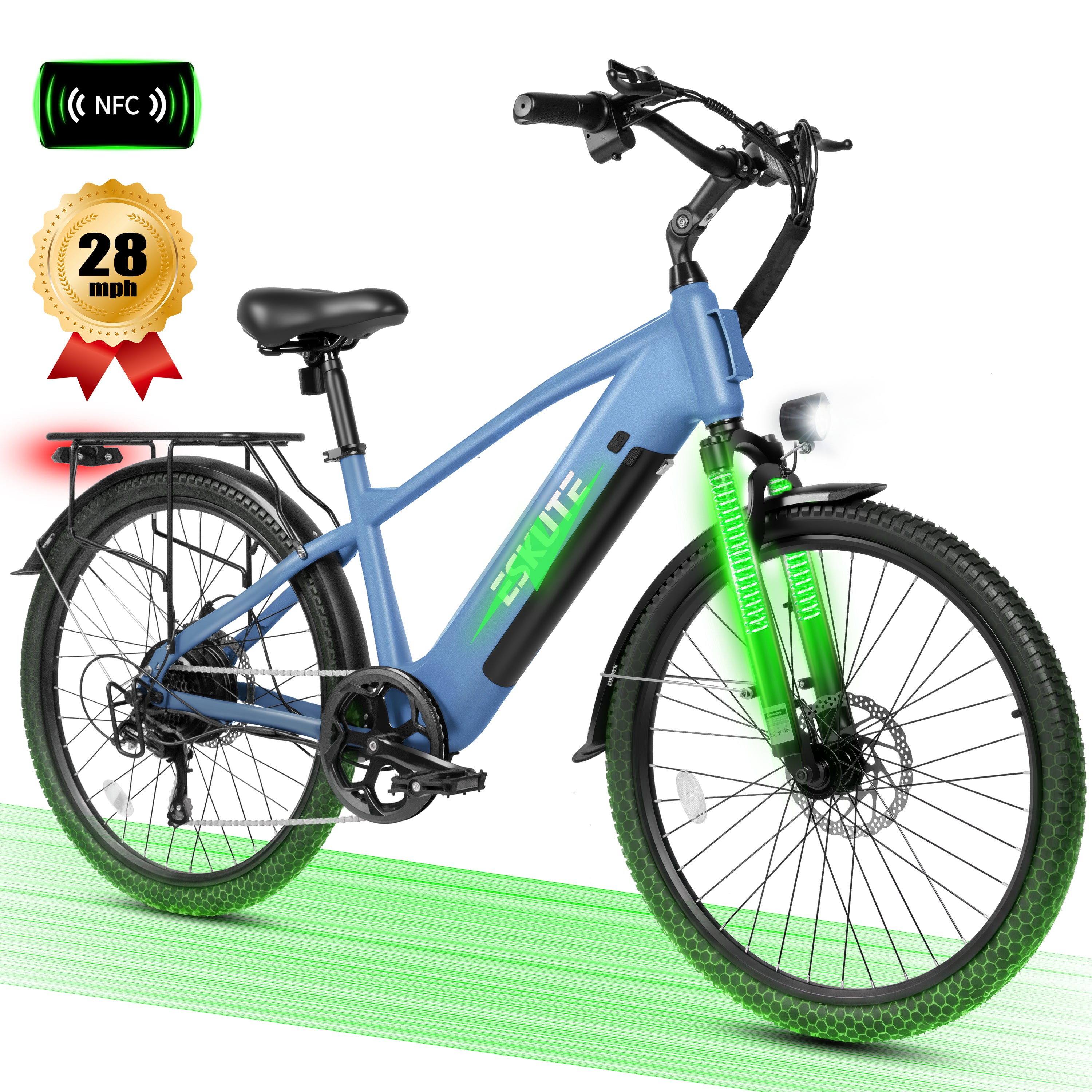 C200 70-Mile Electric Bike for Adults with 840Wh Removable Battery, 1300W Peak Power Ebike, Up to 28MPH Speed, 26" Tires, 7-Speed Adjustable Stem Step-Over E-Bicycle,Black