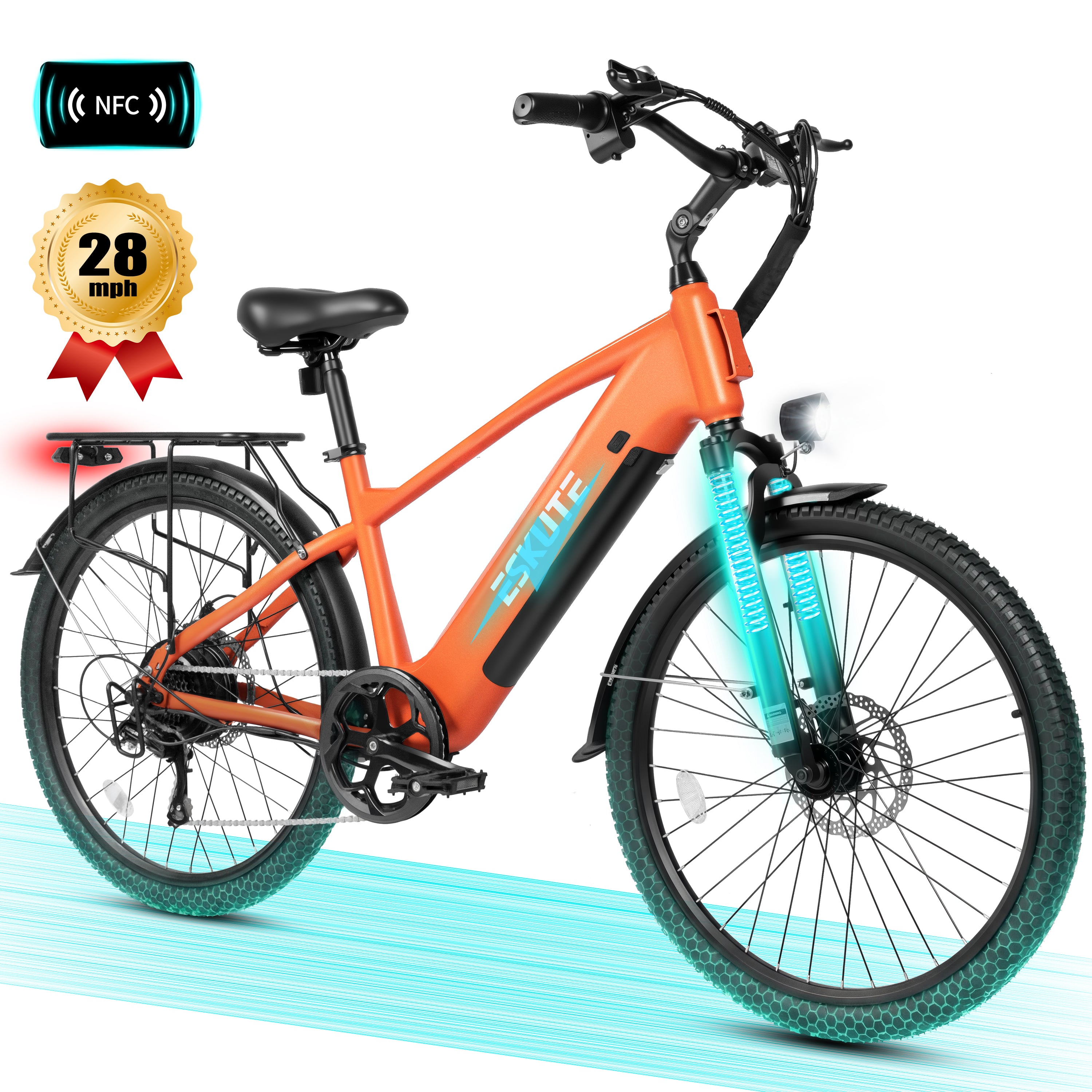 C200 70-Mile Electric Bike for Adults with 840Wh Removable Battery, 1300W Peak Power Ebike, Up to 28MPH Speed, 26" Tires, 7-Speed Adjustable Stem Step-Over E-Bicycle,Black