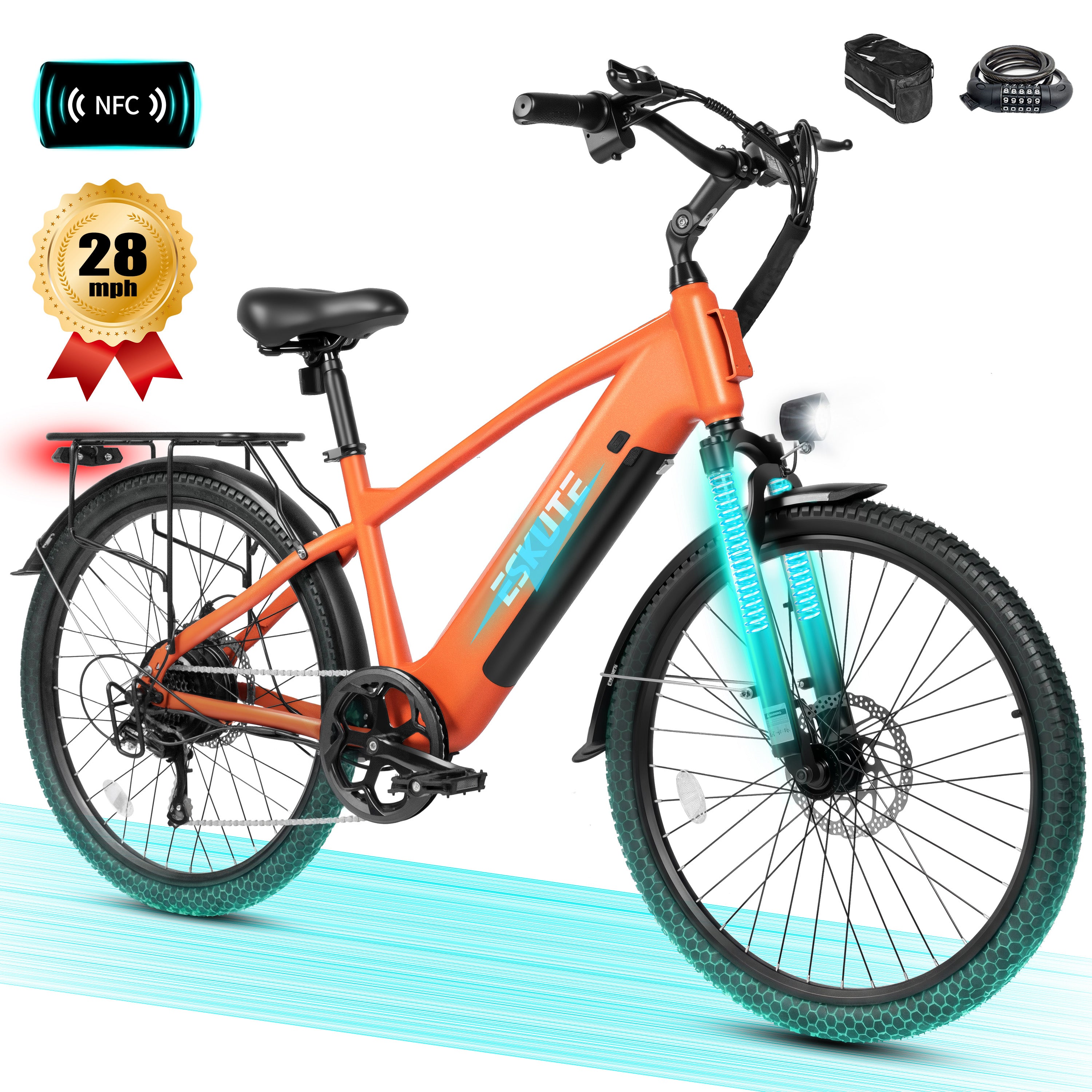 C200 70-Mile Electric Bike for Adults with 840Wh Removable Battery, 1300W Peak Power Ebike, Up to 28MPH Speed, 26" Tires, 7-Speed Adjustable Stem Step-Over E-Bicycle,Black