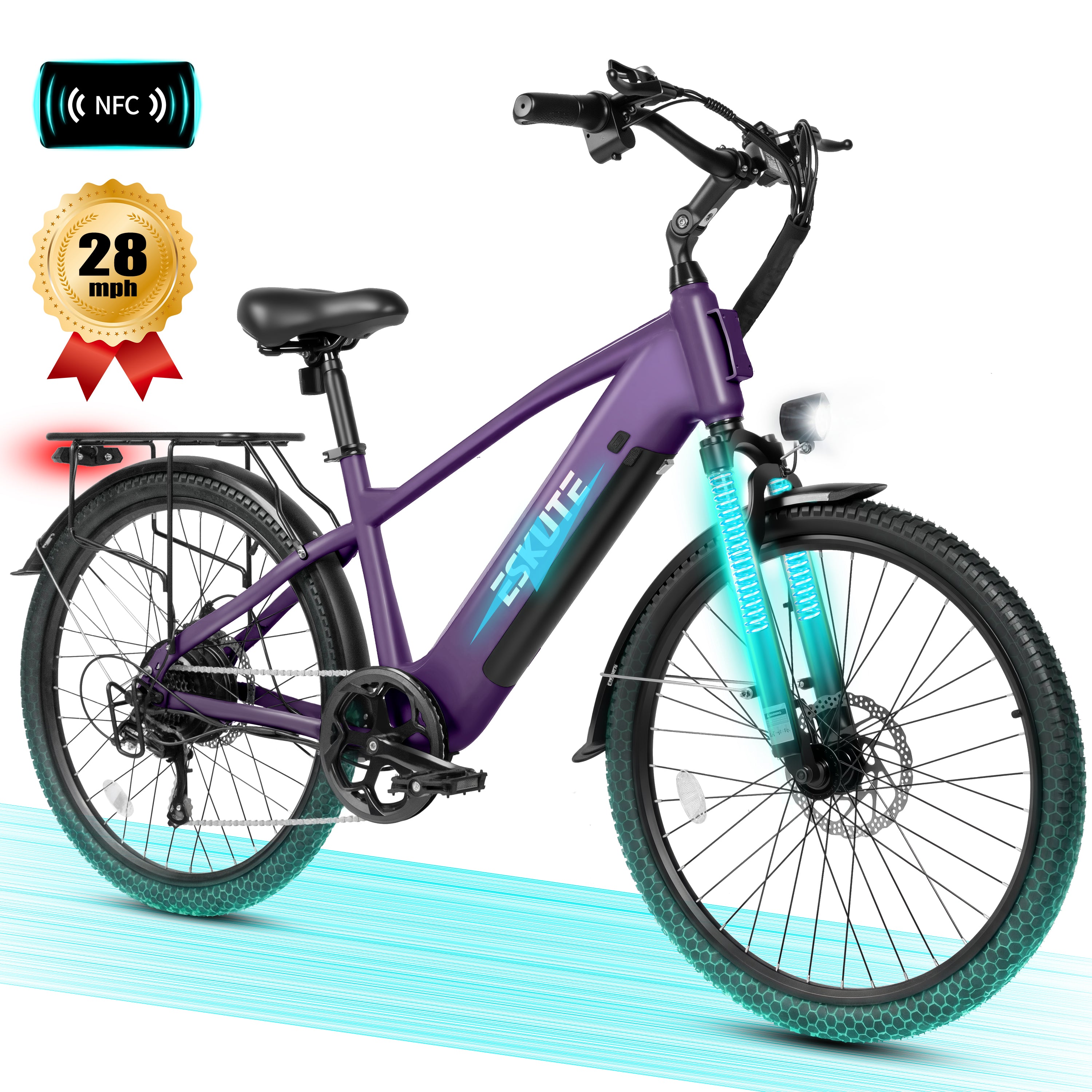 C200 70-Mile Electric Bike for Adults with 840Wh Removable Battery, 1300W Peak Power Ebike, Up to 28MPH Speed, 26" Tires, 7-Speed Adjustable Stem Step-Over E-Bicycle,Black