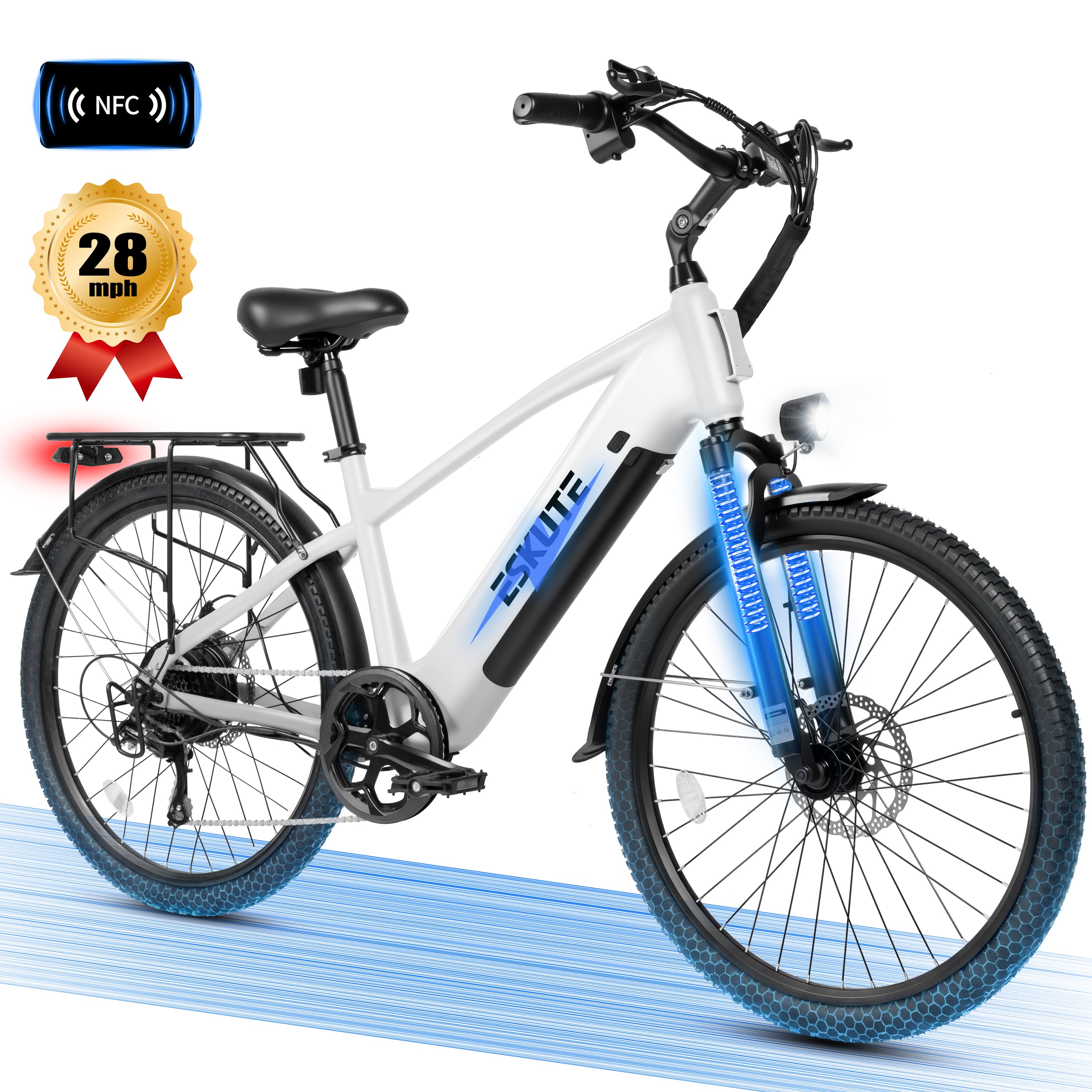 C200 70-Mile Electric Bike for Adults with 840Wh Removable Battery, 1300W Peak Power Ebike, Up to 28MPH Speed, 26" Tires, 7-Speed Adjustable Stem Step-Over E-Bicycle,Black