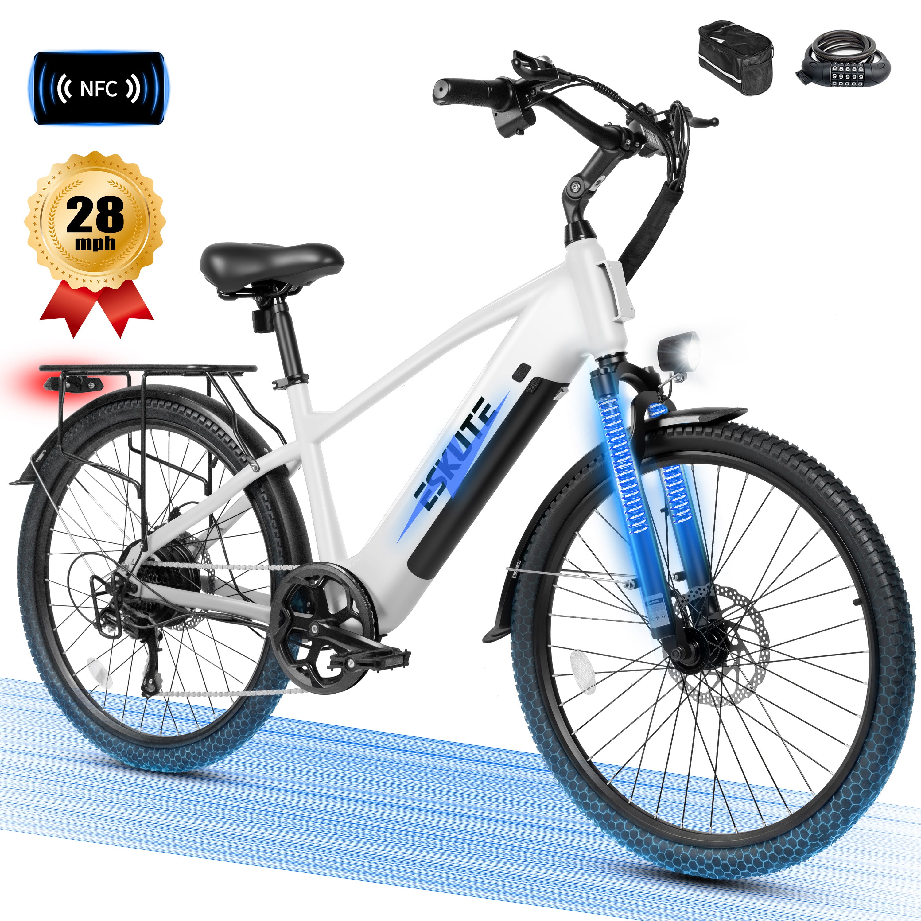 C200 70-Mile Electric Bike for Adults with 840Wh Removable Battery, 1300W Peak Power Ebike, Up to 28MPH Speed, 26" Tires, 7-Speed Adjustable Stem Step-Over E-Bicycle,Black