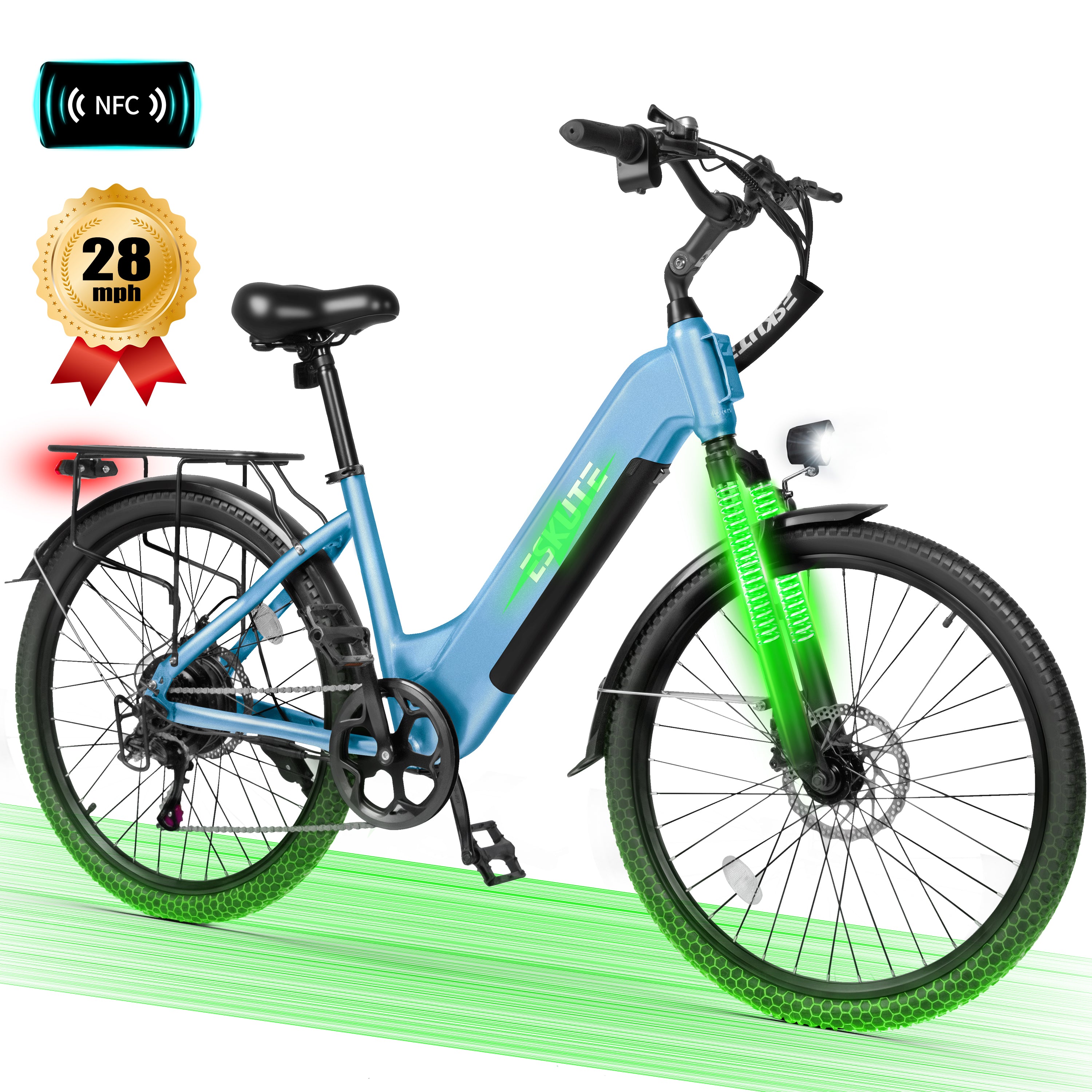 C200 Electric Bike for Adults, 1300W Peak Power Ebike, 28MPH Step-Thru E-Bicycle with 840Wh Removable Battery, Up to 70 Miles, 26" Tires, 7 Speed Adjustable Stem,Black