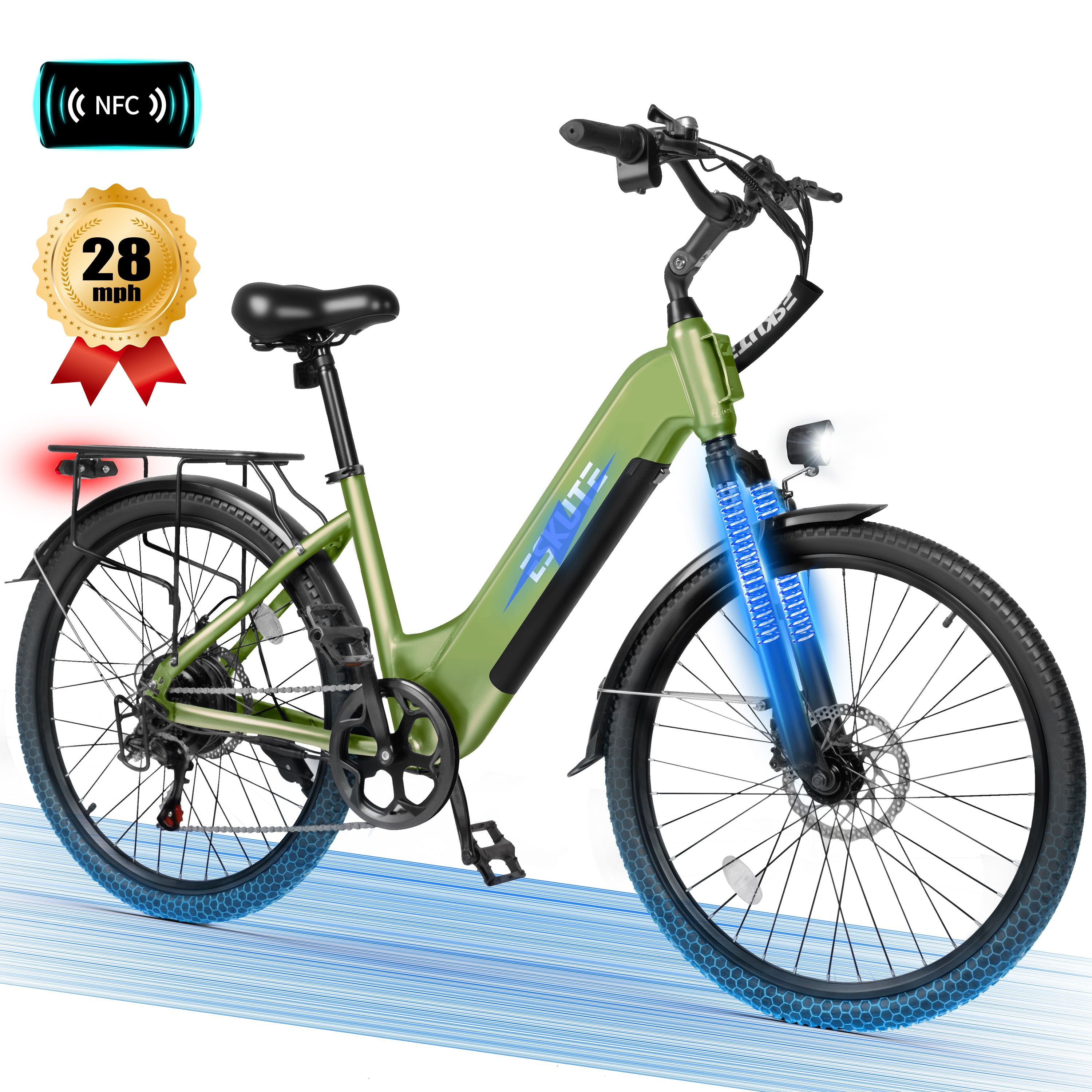C200 Electric Bike for Adults, 1300W Peak Power Ebike, 28MPH Step-Thru E-Bicycle with 840Wh Removable Battery, Up to 70 Miles, 26" Tires, 7 Speed Adjustable Stem,Black