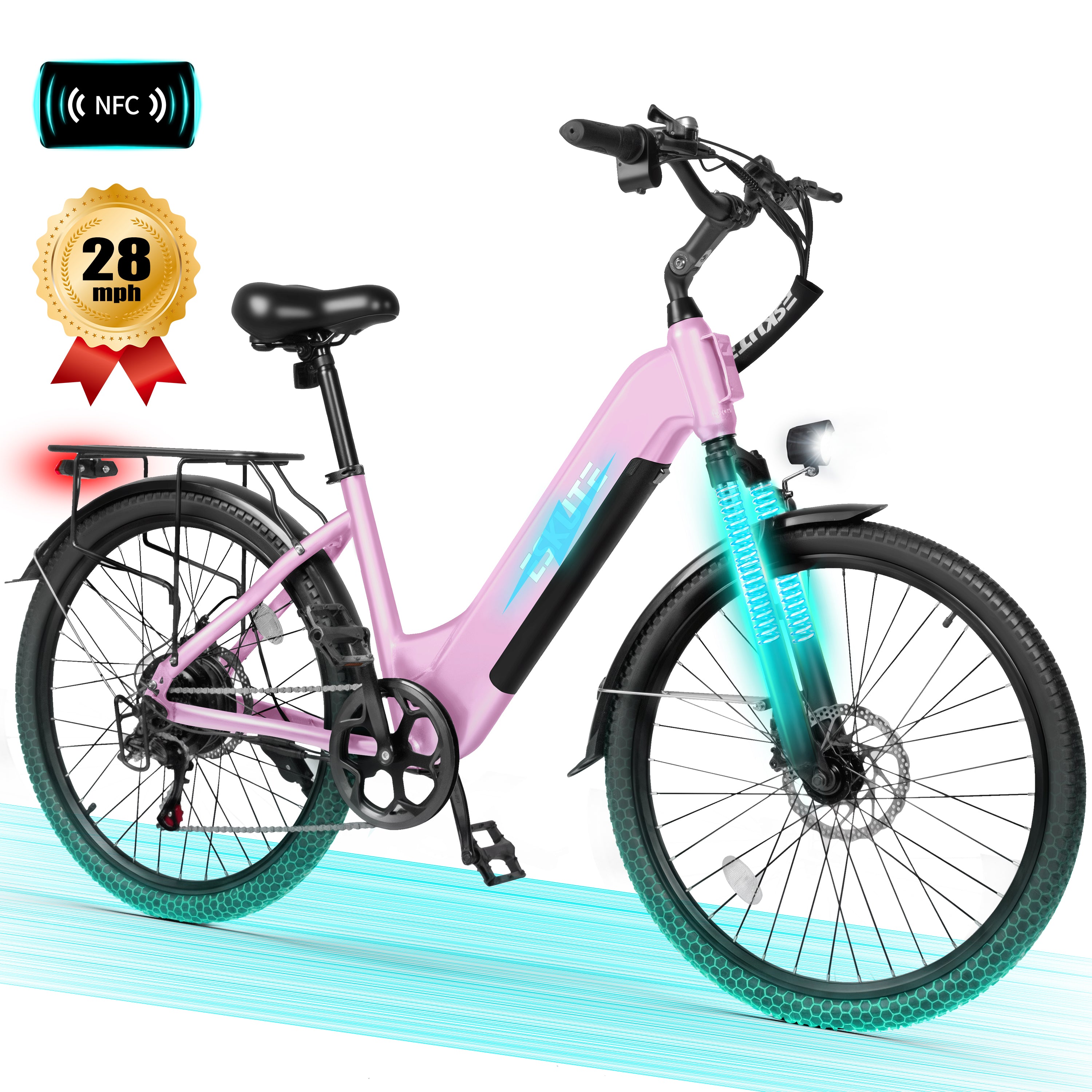 C200 Electric Bike for Adults, 1300W Peak Power Ebike, 28MPH Step-Thru E-Bicycle with 840Wh Removable Battery, Up to 70 Miles, 26" Tires, 7 Speed Adjustable Stem,Black