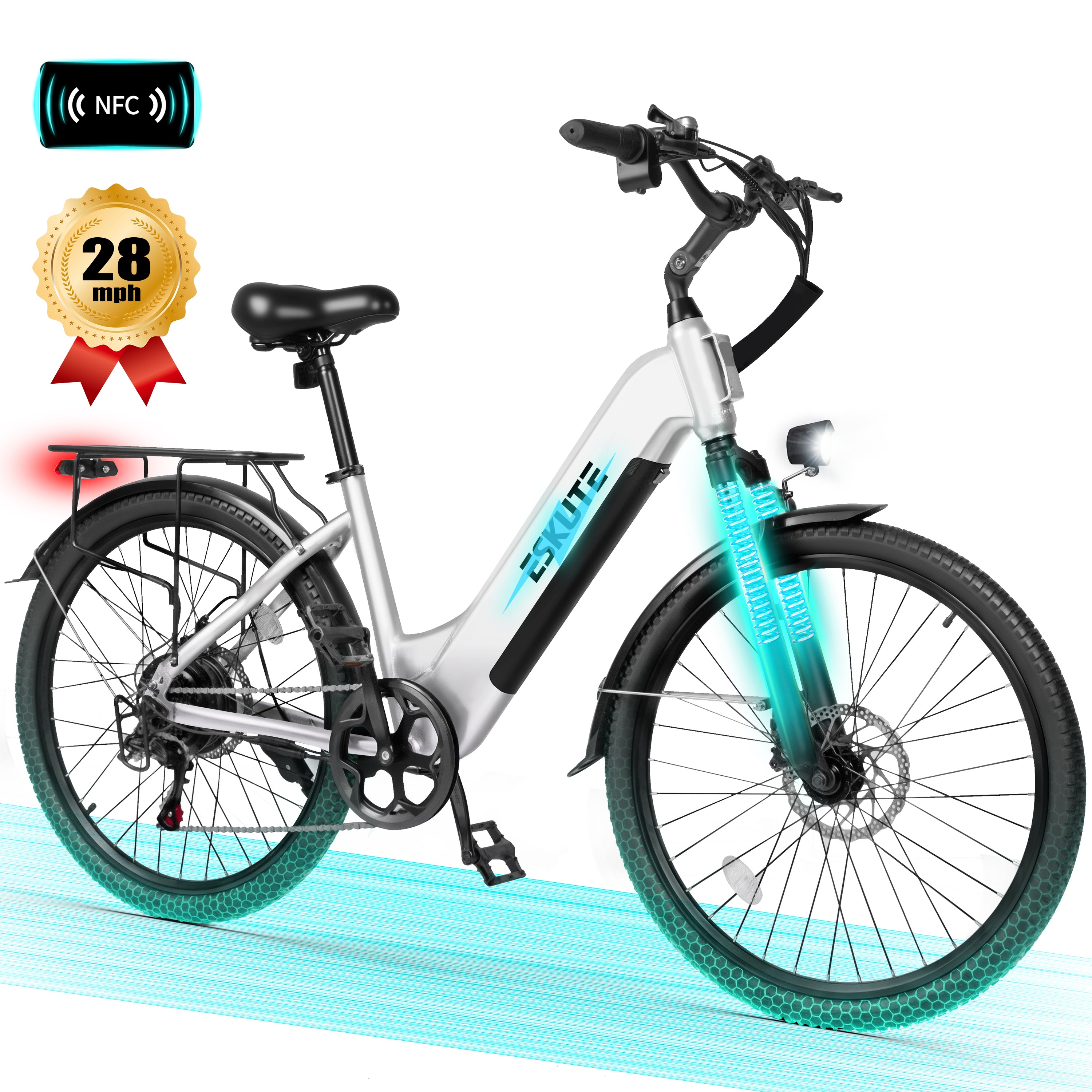 C200 Electric Bike for Adults, 1300W Peak Power Ebike, 28MPH Step-Thru E-Bicycle with 840Wh Removable Battery, Up to 70 Miles, 26" Tires, 7 Speed Adjustable Stem,Black