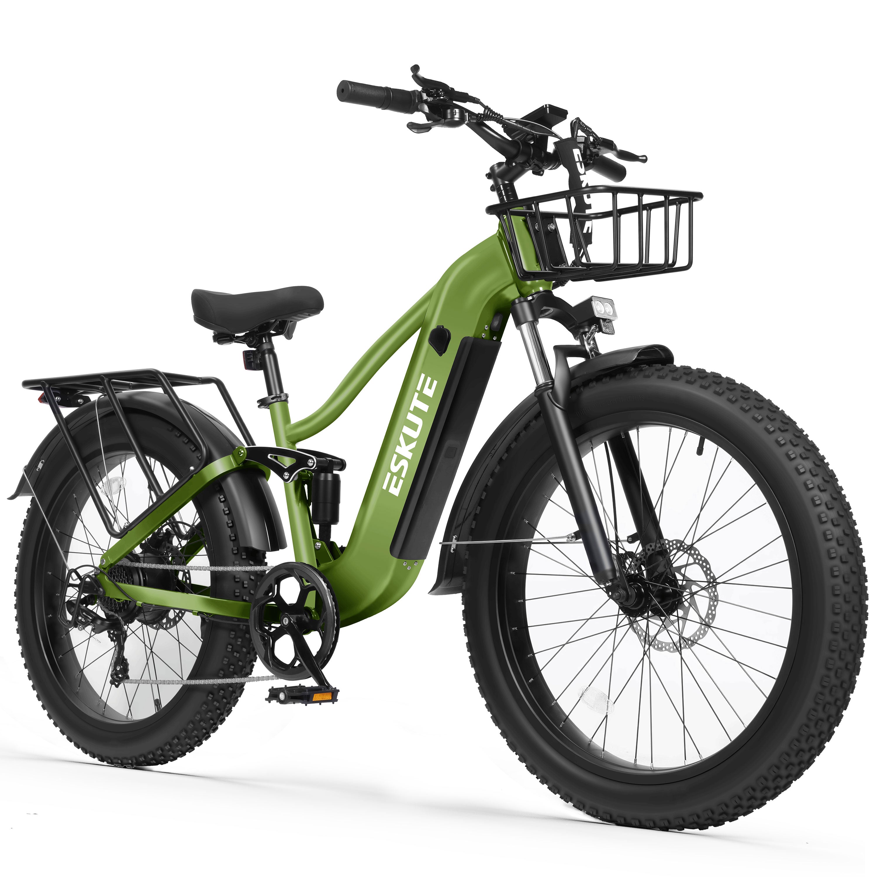 C300 Electric Bike for Adults, 1500W Peak Motor, 32MPH Fast Ebike, 48V 20.8Ah Battery Up to 80 Miles, 26"x4.0" Fat Tire, Full Suspension, 8-Speed Black
