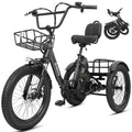 ESKUTE T300 MAX Adult Electric Tricycle with Reverse, 48V 20.8Ah Removable Battery, 749W Motor, 20x3.0" Fat Tire, 80-MileRange,3 Riding Modes