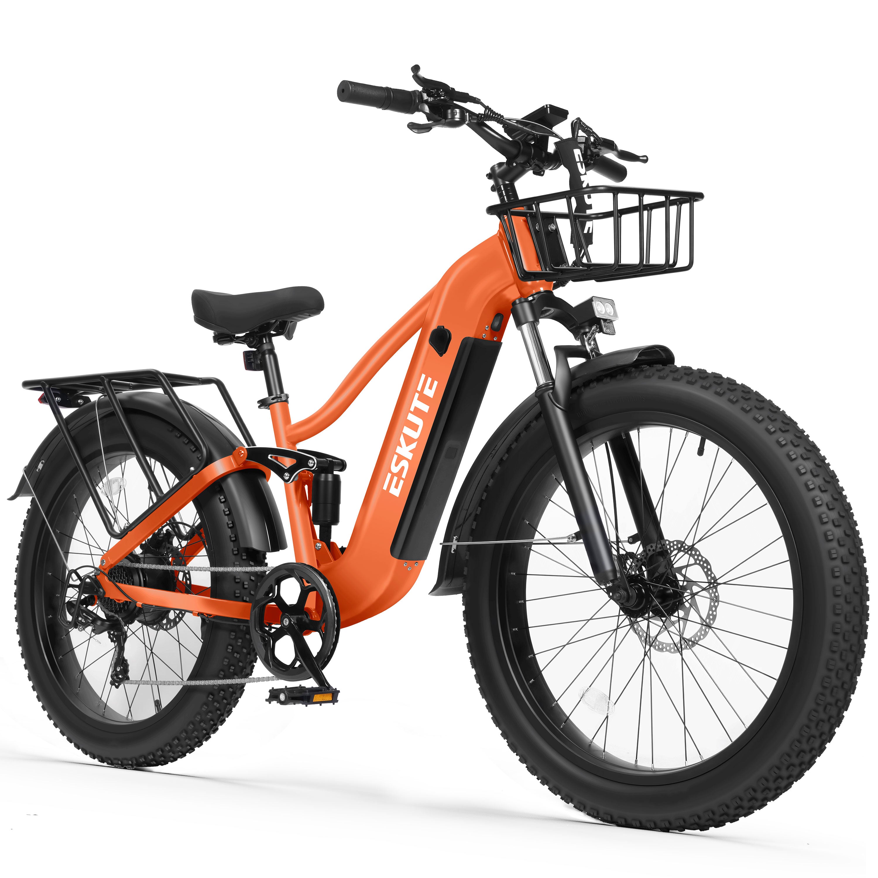 C300 Electric Bike for Adults, 1500W Peak Motor, 32MPH Fast Ebike, 48V 20.8Ah Battery Up to 80 Miles, 26"x4.0" Fat Tire, Full Suspension, 8-Speed Black