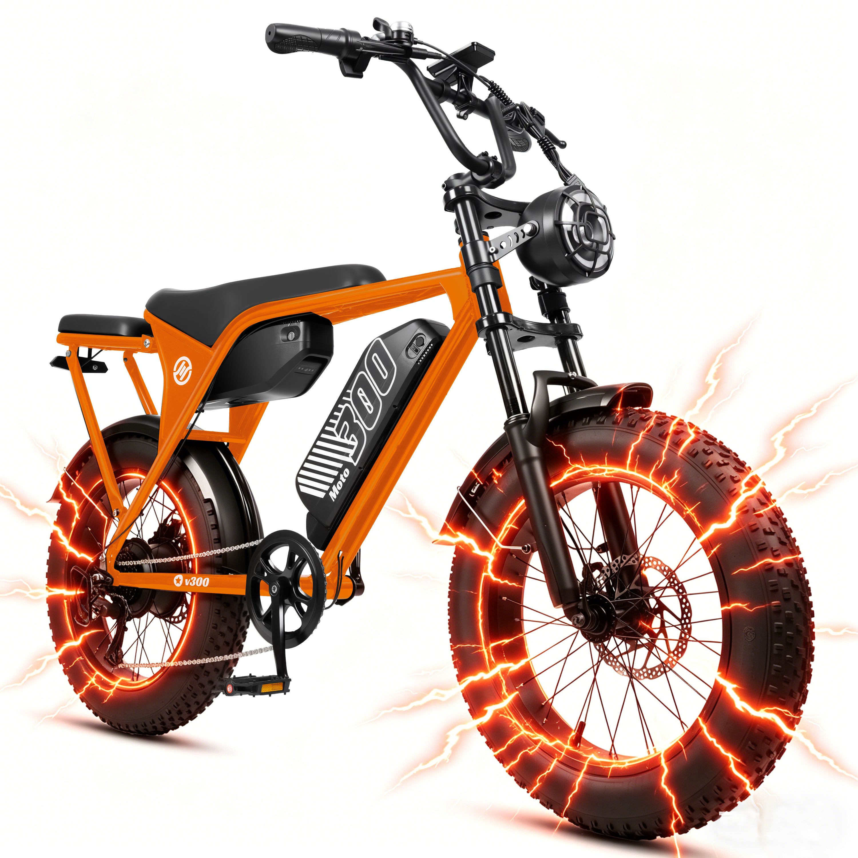 V300 Electric Dirt Bike for Adults & Teens, 1500W Motor, 35 MPH Max Speed, 52V 20.8Ah Removable Battery, 20" x 4.0" Fat Tires, 7-Speed, NFC Unlock Black