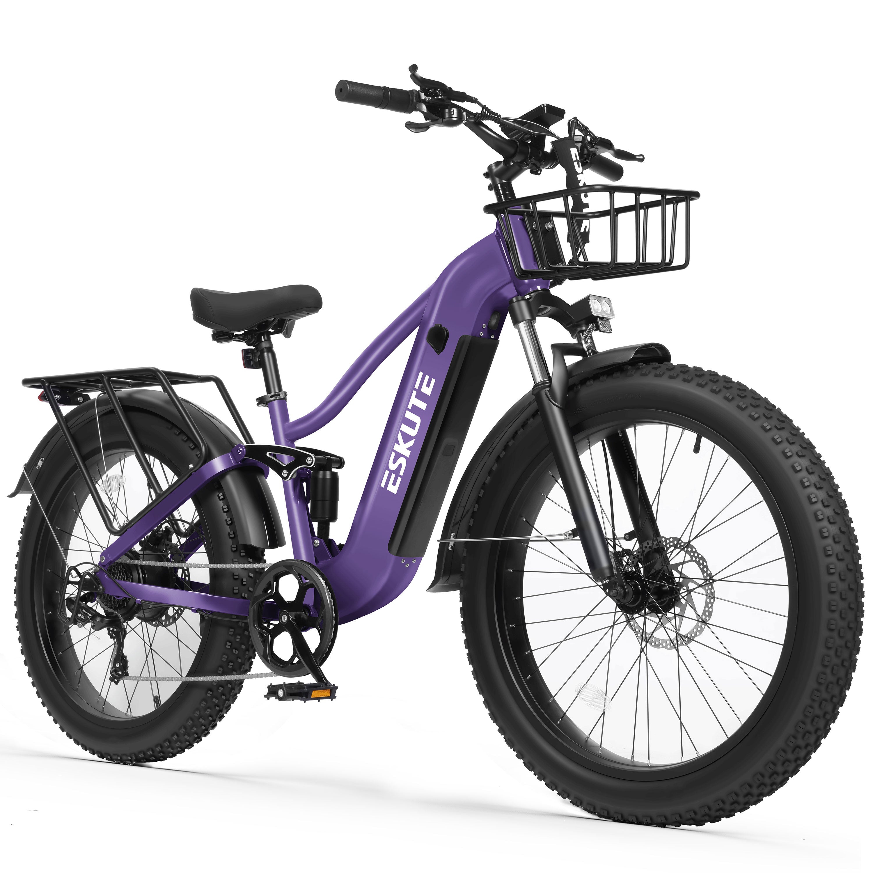 C300 Electric Bike for Adults, 1500W Peak Motor, 32MPH Fast Ebike, 48V 20.8Ah Battery Up to 80 Miles, 26"x4.0" Fat Tire, Full Suspension, 8-Speed Black