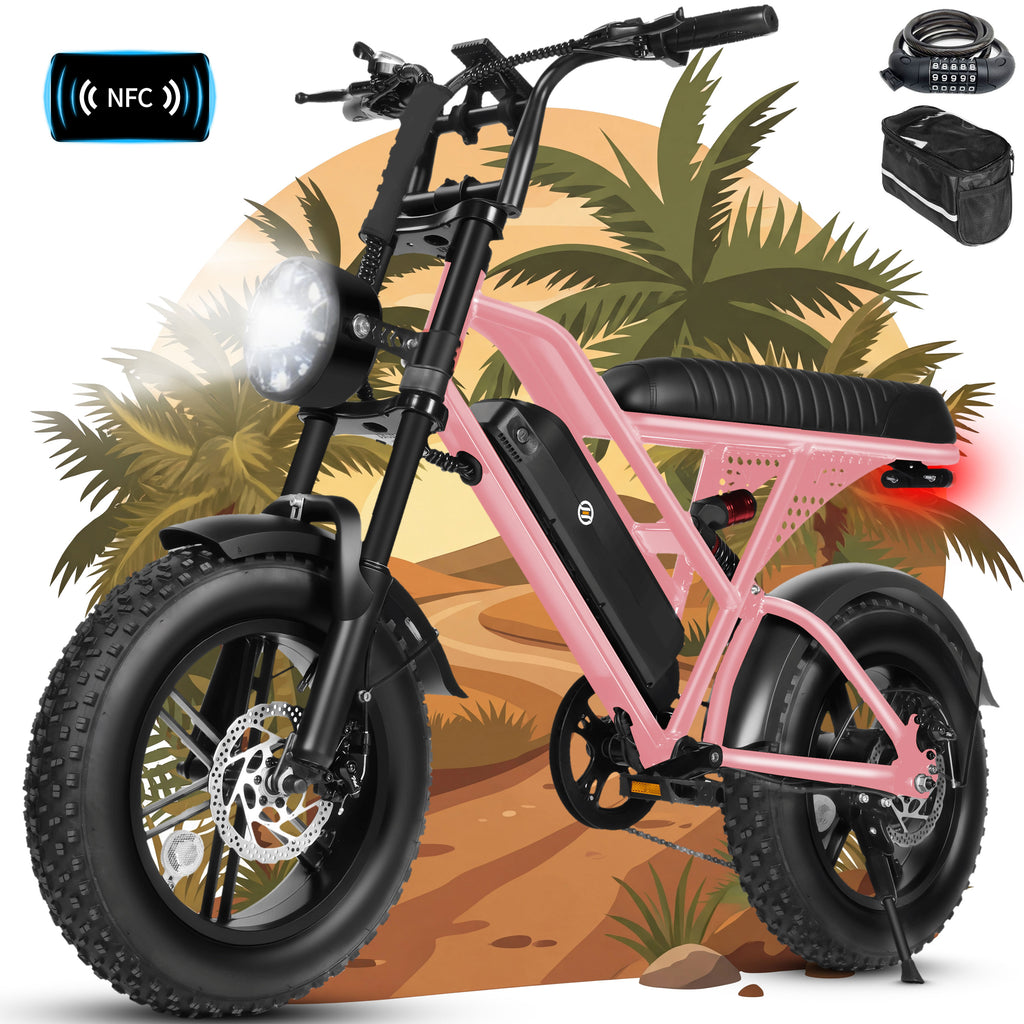 V100-750W Electric Bike for Teens Adults Students, 750W 28 Mph 48V 18 Ah,16"x4.0" Fat Tire E Bicycle, 7-Speed Dual Suspension Mountain EBike Black