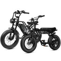 ESKUTE V101 & V300 Electric Bikes for Adults Teens, 750W/1500W Peak Motors, 28 - 30+MPH, 48V 13Ah and 52V 20.8Ah, Fat Tires, 7-Speed, Front Suspension & NFC Unlock Black & Black