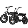 ESKUTE 2 Pcs V101 Electric Bike for Adults & Teens 750W Peak 1500W, 28MPH, 48V 13Ah Battery, 16"x4.0" Fat Tire E-Bike, 7-Speed, Front Suspension, All-Terrain Ebike Black & Black