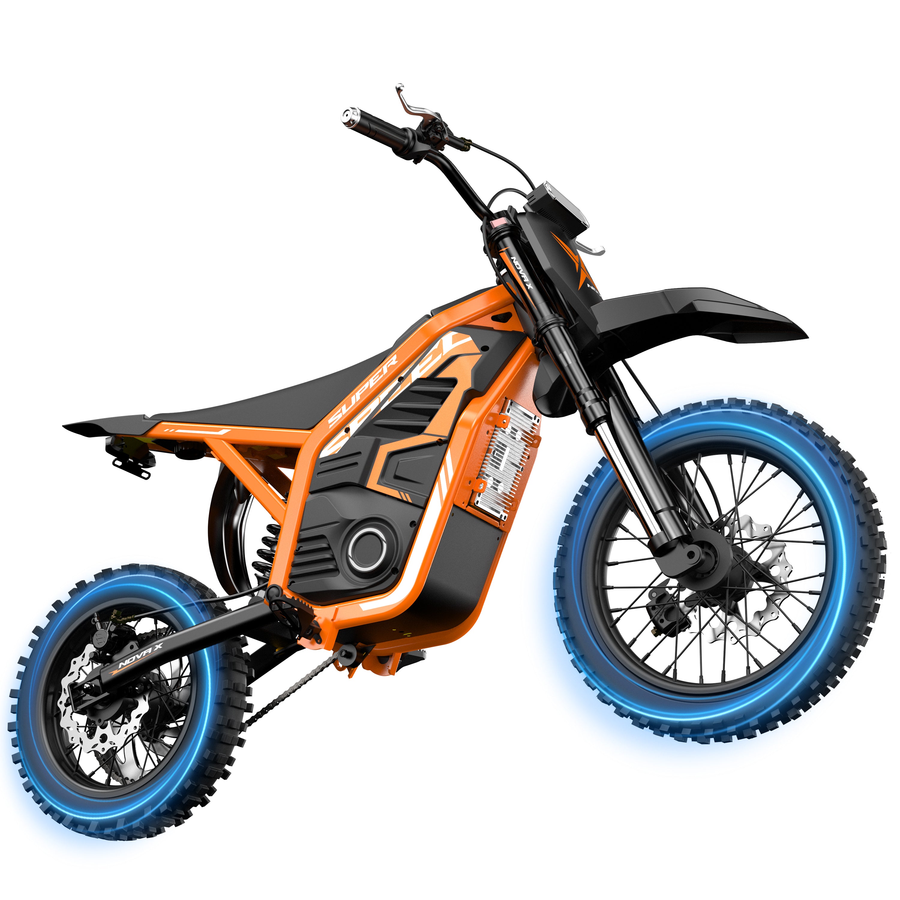 ESKUTE NovaX Electric Dirt Bike for Teens & Adults, 4000W Peak Mid-Drive Motor, 35-46 MPH Off-Road E-Bike, 48V 22.8Ah Battery, 14"/12" Wheels, Hydraulic Dual Shock Suspension Red