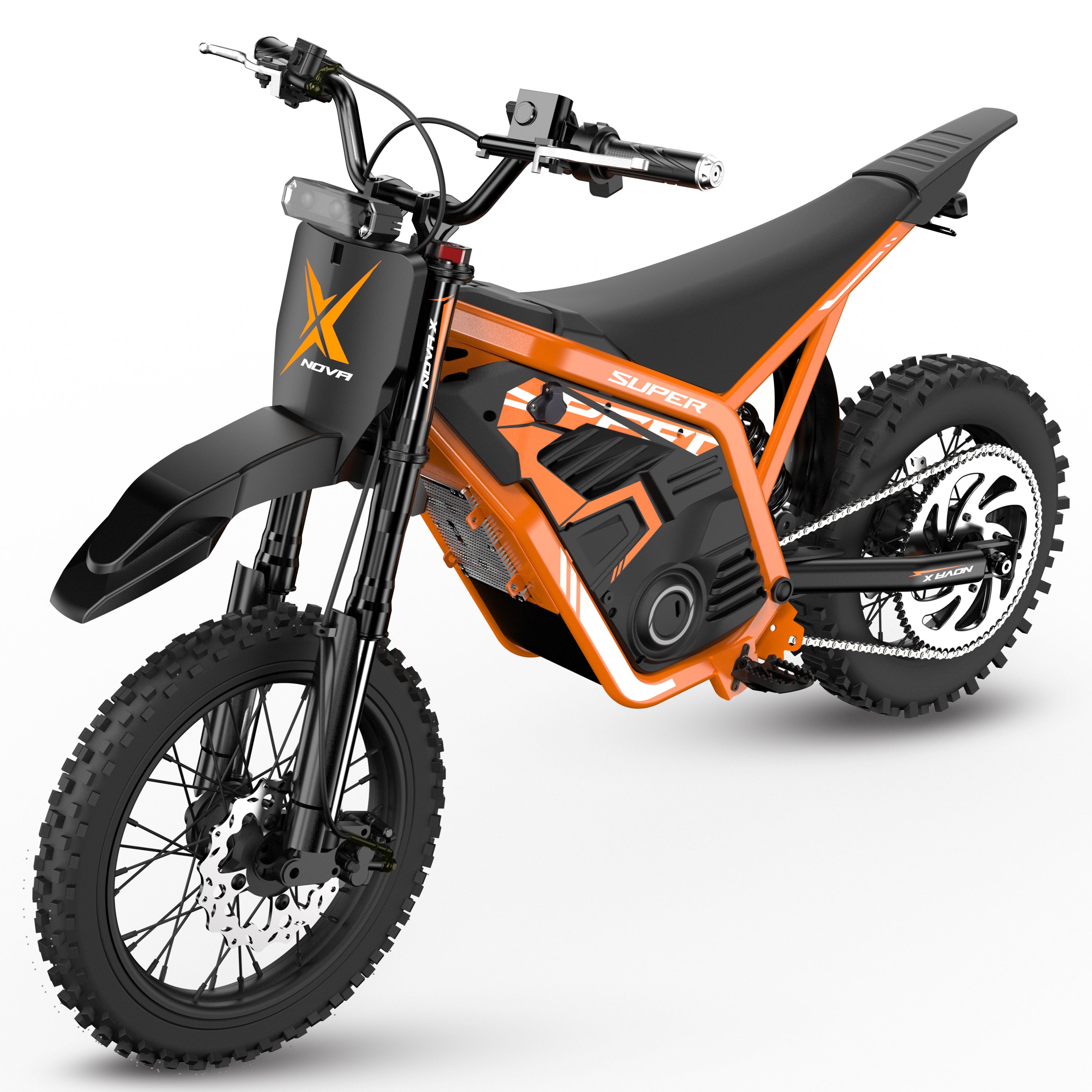 NOVA X 4000W Electric Dirt Bike for Adults/Teens, 46MPH Fast Electric Motorcycle, 48V 22.8Ah Long Range Battery, Full Suspension, Hydraulic Brakes,Black