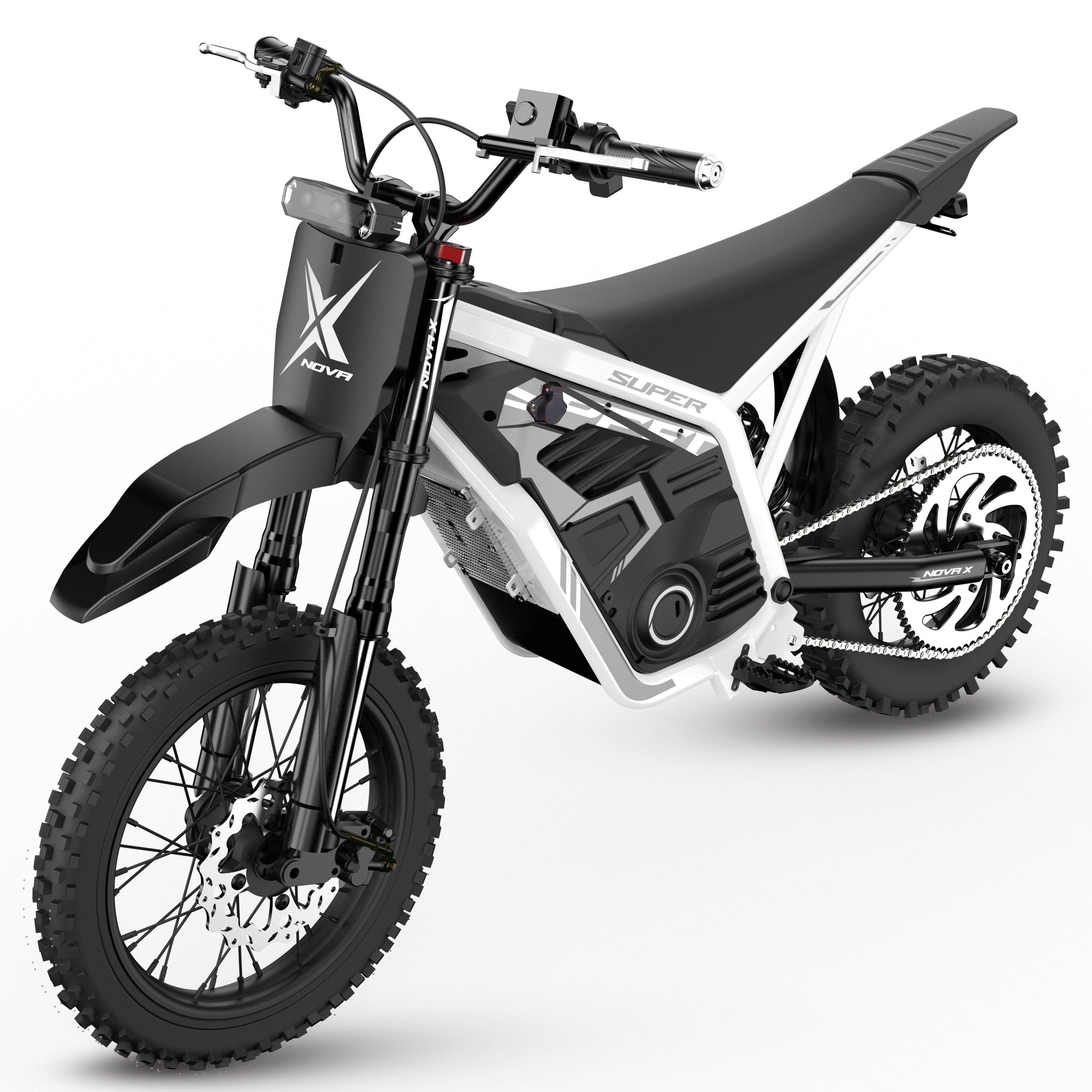 NOVA X 4000W Electric Dirt Bike for Adults/Teens, 46MPH Fast Electric Motorcycle, 48V 22.8Ah Long Range Battery, Full Suspension, Hydraulic Brakes,Black