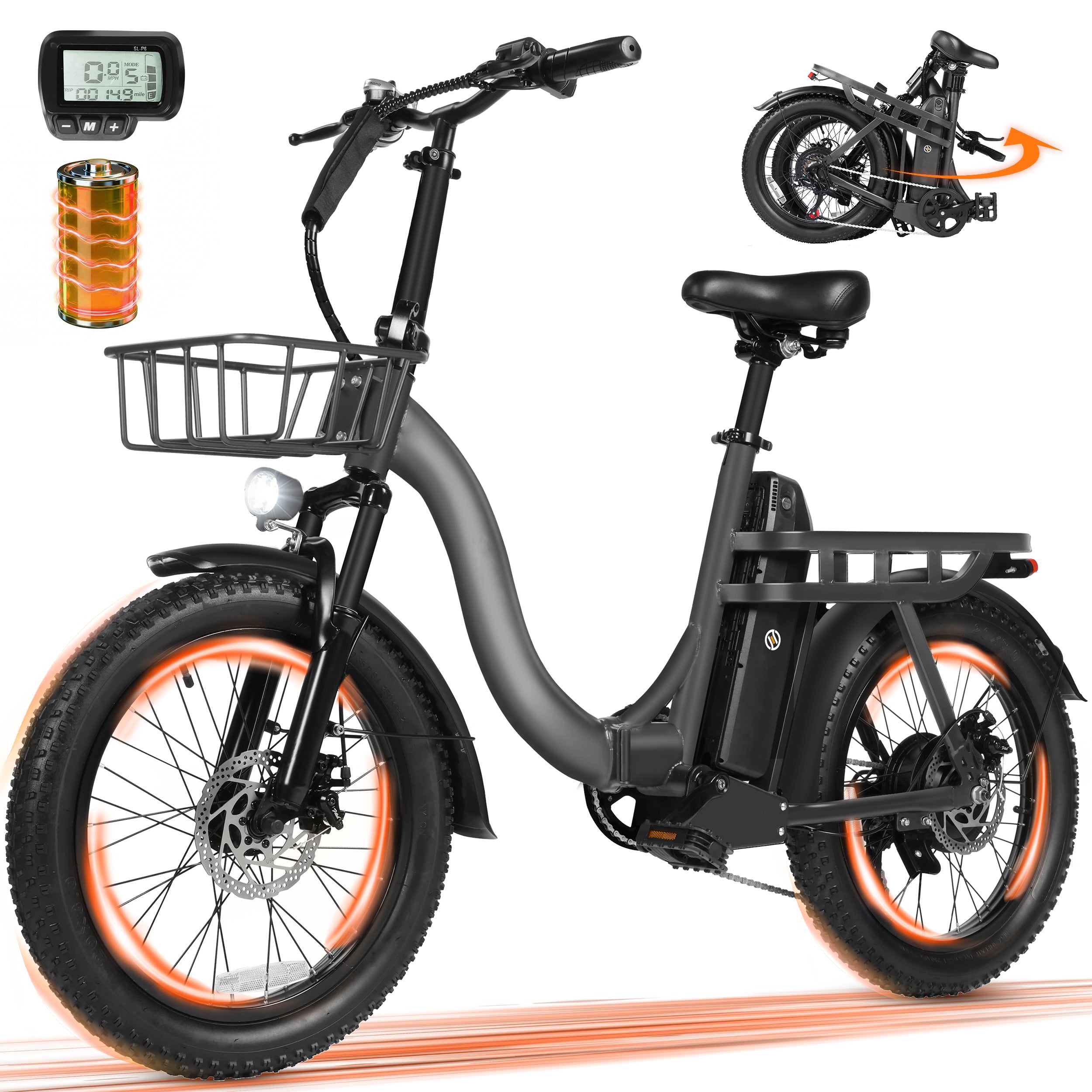 D200 Electric Bike for Adults 1200W Peak Motor 28 Mph
