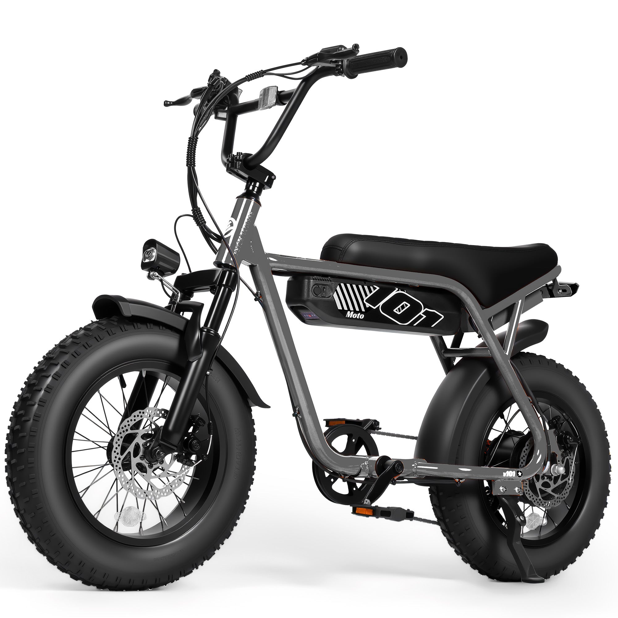 V101 Electric Bike for Adults & Teens – 28 MPH, 750W (Peak 1500W), 48V 13Ah Battery, 16"x4.0" Fat Tires, 7-Speed, Dual Suspension, Rugged All-Terrain E-Bike, Black